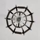 Glass chandelier, chrome and smoked glass in the Fontana Arte style from the 1970s.