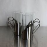 set de 4 tasses inox & verre