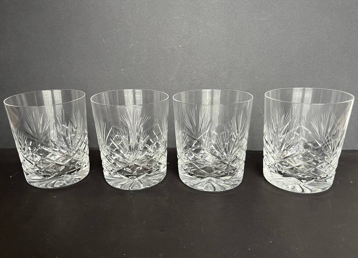 4 cut crystal whisky glasses