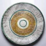 Large ceramic art bowl from the 50s-60s, vintage wall decoration or fruit bowl.