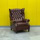 Brown leather Handmade Chesterfield Recliner Armchair