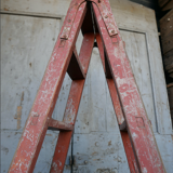 Wooden workshop folding stepladder
