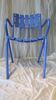 1950s garden armchair in wood and ultramarine blue metal