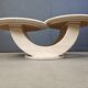Table basse vintage à deux niveaux en travertin, années 1970