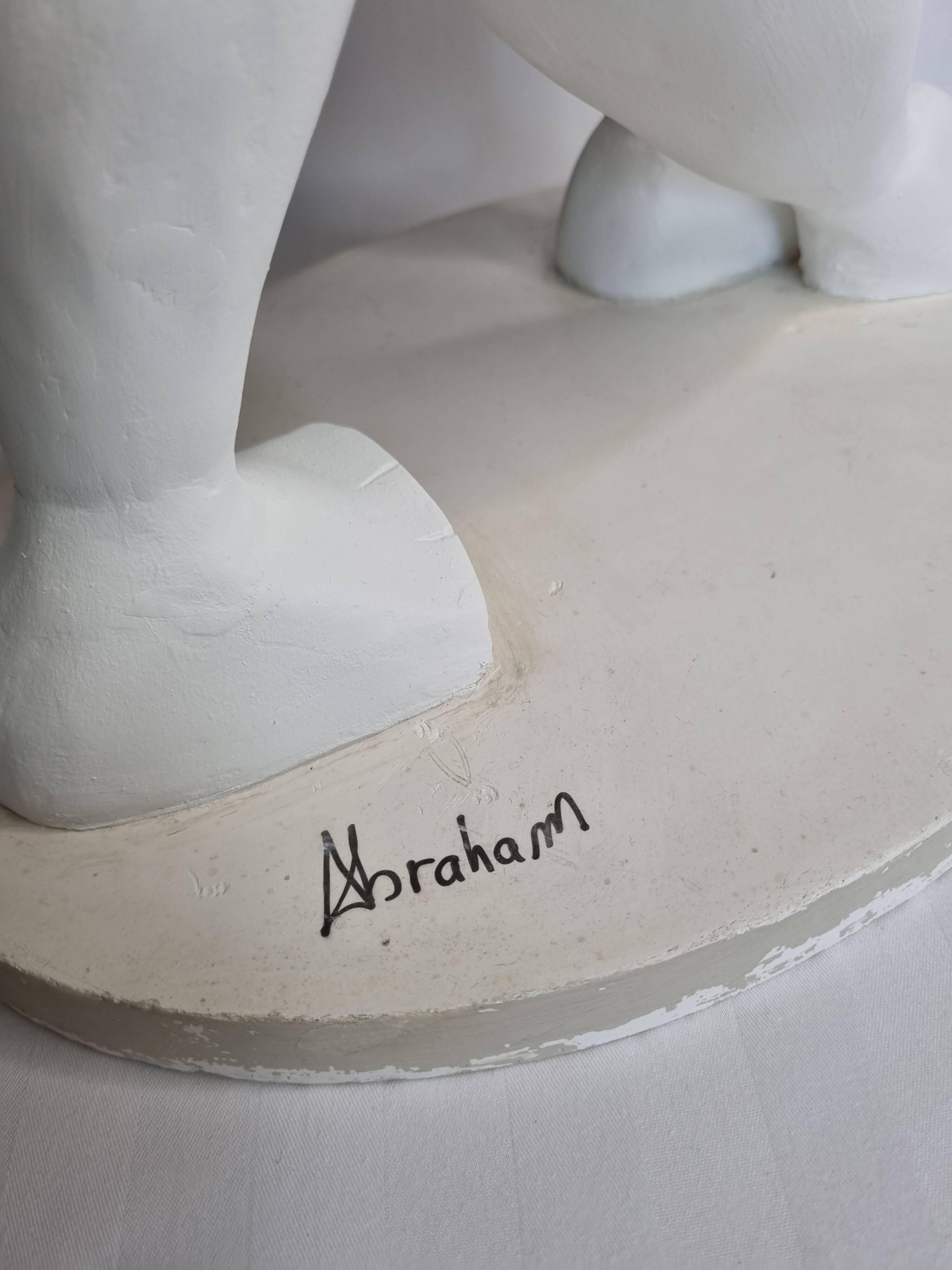 Original sculpture The Embrace signed Françoise Abraham patinated plaster 46 cm