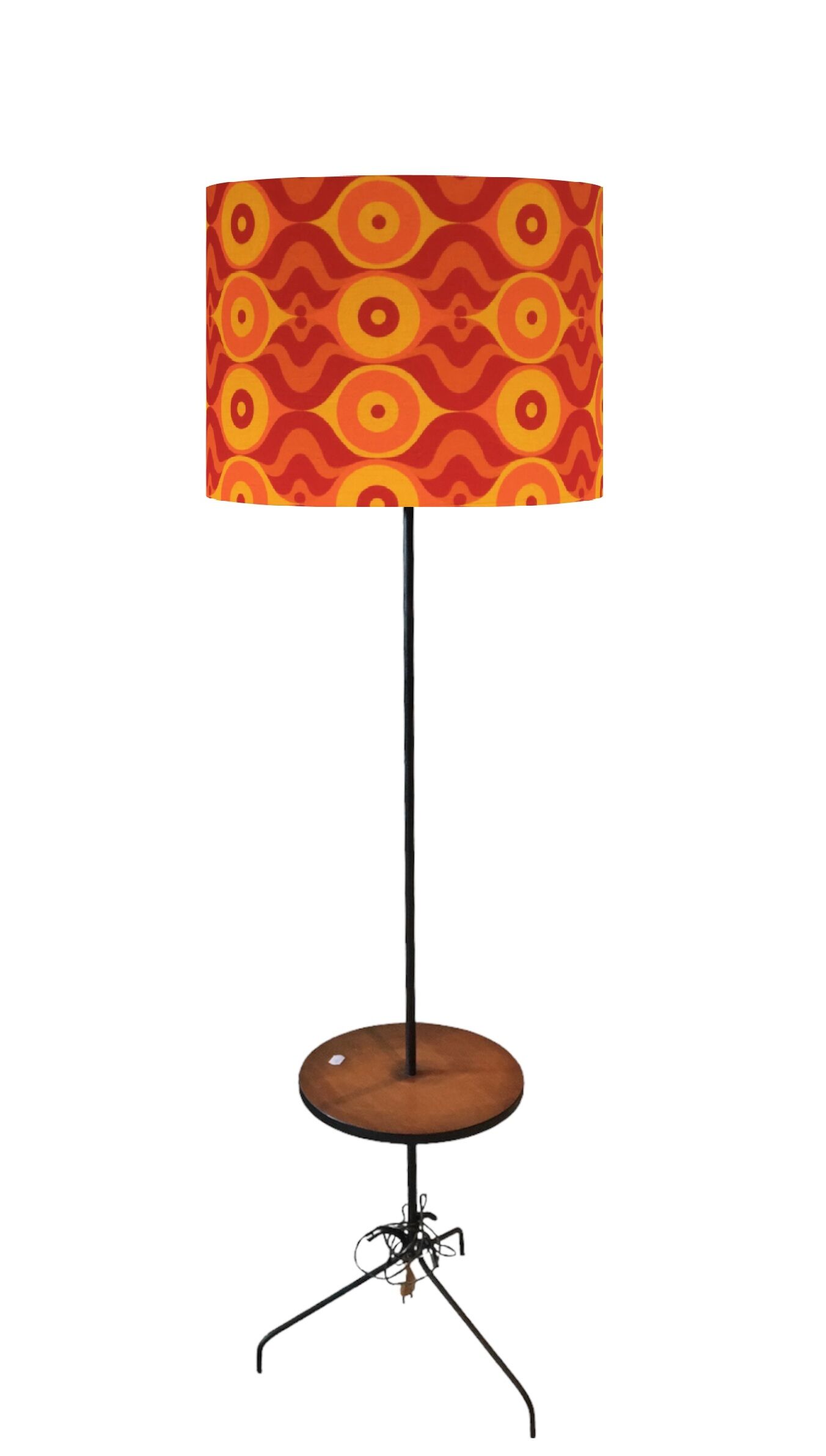 Lampshade Diablotin H35 D45 - vintage orange fabric