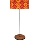Lampshade Diablotin H35 D45 - vintage orange fabric
