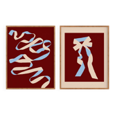 Paire de tirages giclée, ensemble abstrait bordeaux de deux, 50x70cm