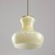 Mid-Century Italian Brass and Yellow Glass Pendant Lamp