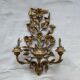 Vintage art deco gold iron flower and leaf wall light