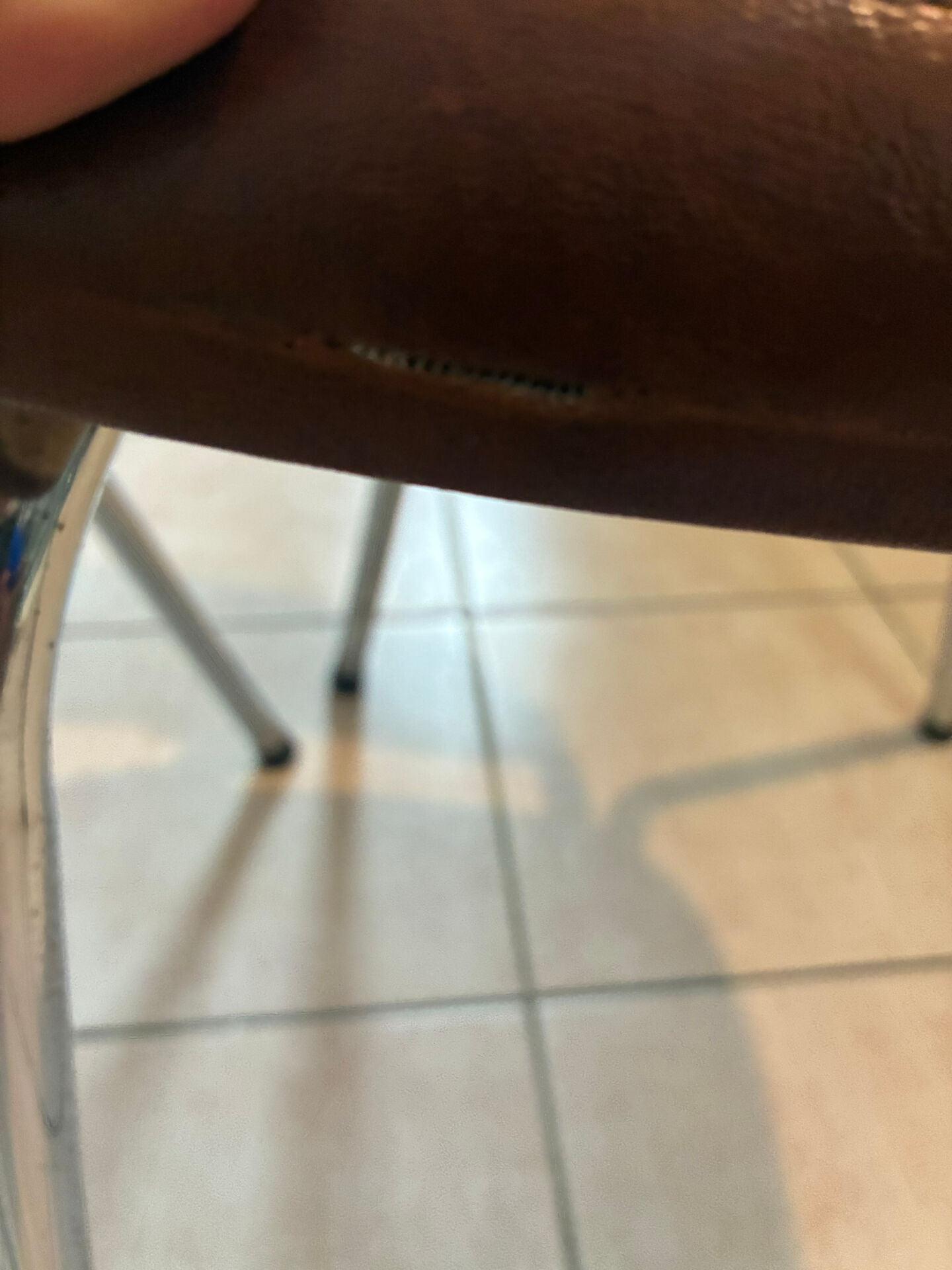 Set of 2 brown faux leather chairs – 1970s – vintage