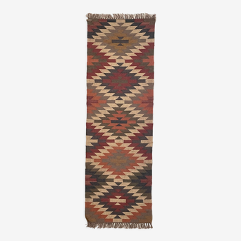 Tapis runner en jute tissé à la main Kilim Runner Dhurrie Rug, Indien