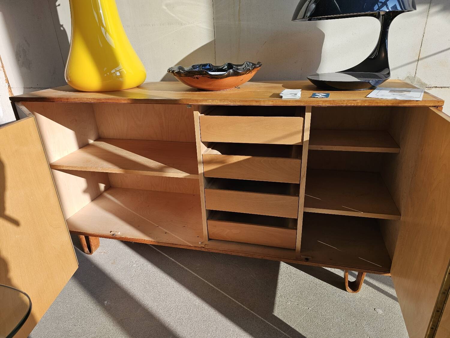 Lowboard sideboard from Braakman DB02 birch series loop legs for Pastoe