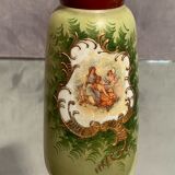 Opaline vase with fine nineteenth gold enamelled cartridge decoration
