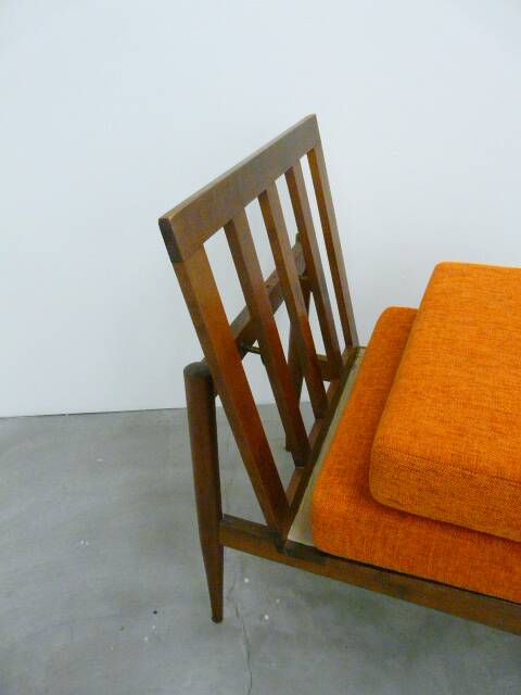 vintage orange armchairs