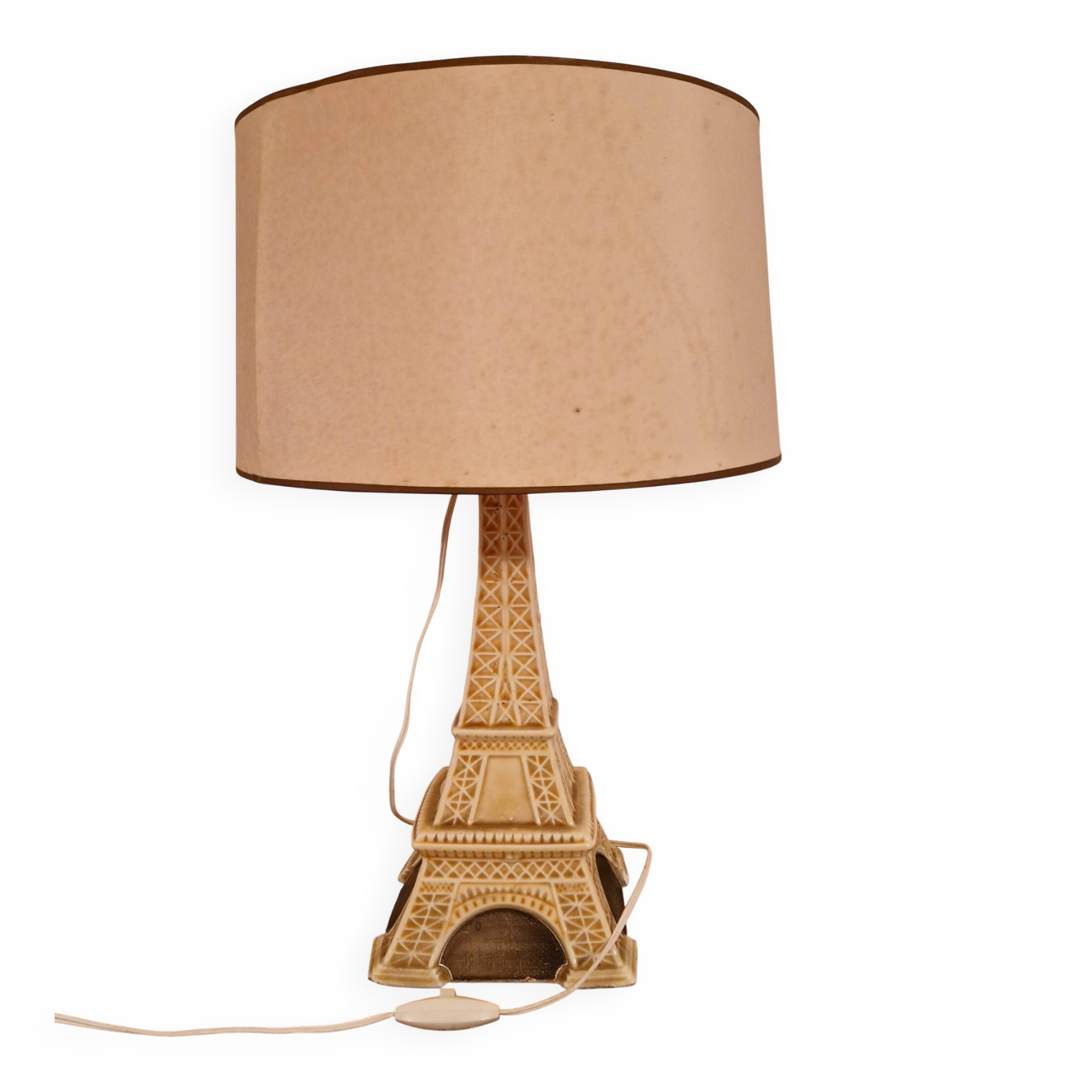 Vintage advertising lamp Garnier – Eiffel Tower in ceramic – Paris
