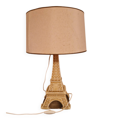 Lampe vintage publicitaire Garnier – Tour Eiffel en céramique – Paris