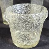 Set of bubble glassware from Biot – carafe, glasses, and ice bucket – 1960s