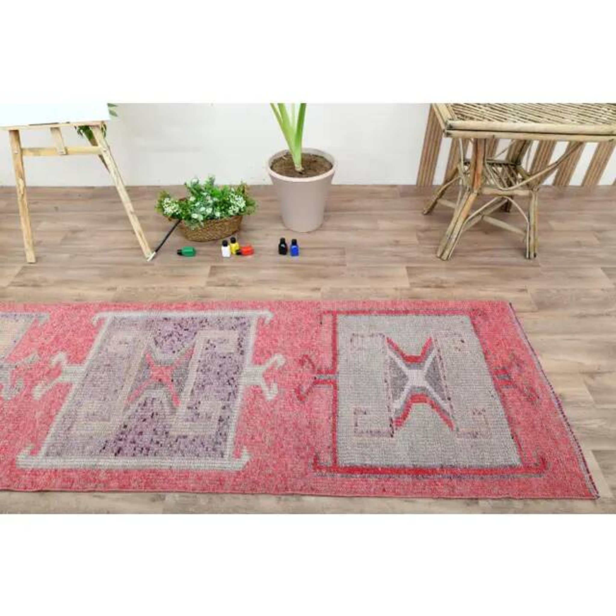 1970s Turkish Oushak Handmade Wool Cotton Brown Area Rug 90x320