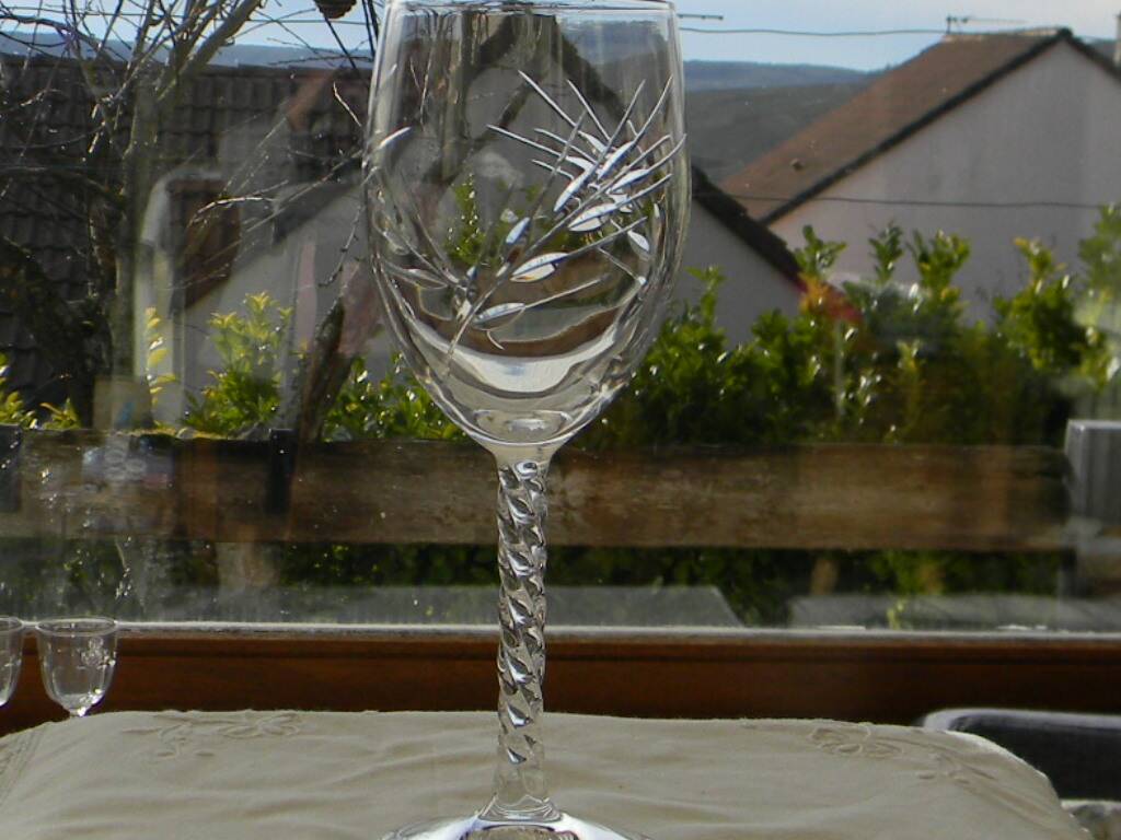 6 crystal water glasses from ARQUES. Epi Fleury model.