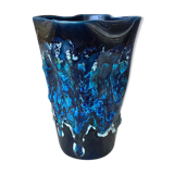 Vase fat lava Vallauris blue sea foam