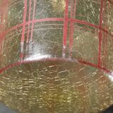 Mid-century crackle glass lantern with checkered pattern, France