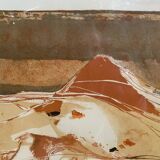 Ancienne lithographie nicole tercinet levin « composition « + cadre doré