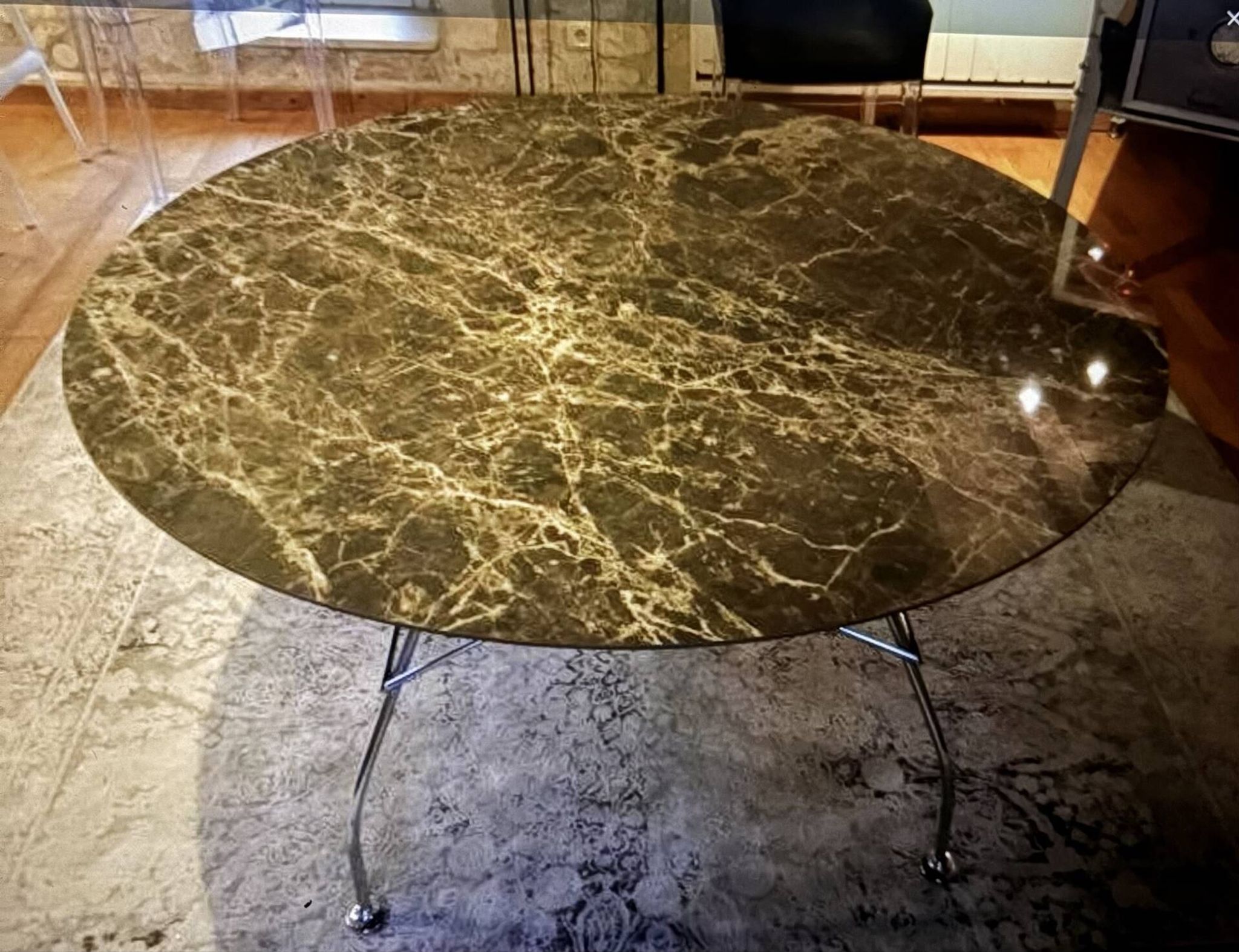 Table Kartell Glossy marbre round