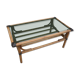 Bamboo coffee table and smoked glass