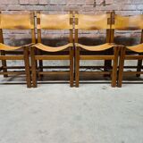 Set of 4 Maison Regain leather chairs