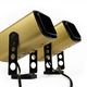 Pair of matte gold bedside wall lamps by Öia. Sweden 1970s