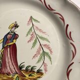 Faience plate Les Islettes decor Madame Bernard 19th century 23 cm rare model