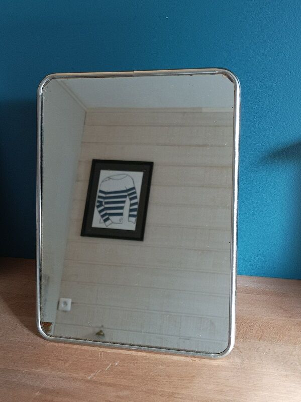 Miroir barbier entourage métal