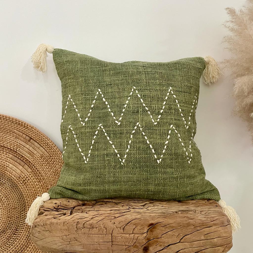 Bohemian cushion cover khaki