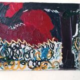 Abstract oil painting on canvas