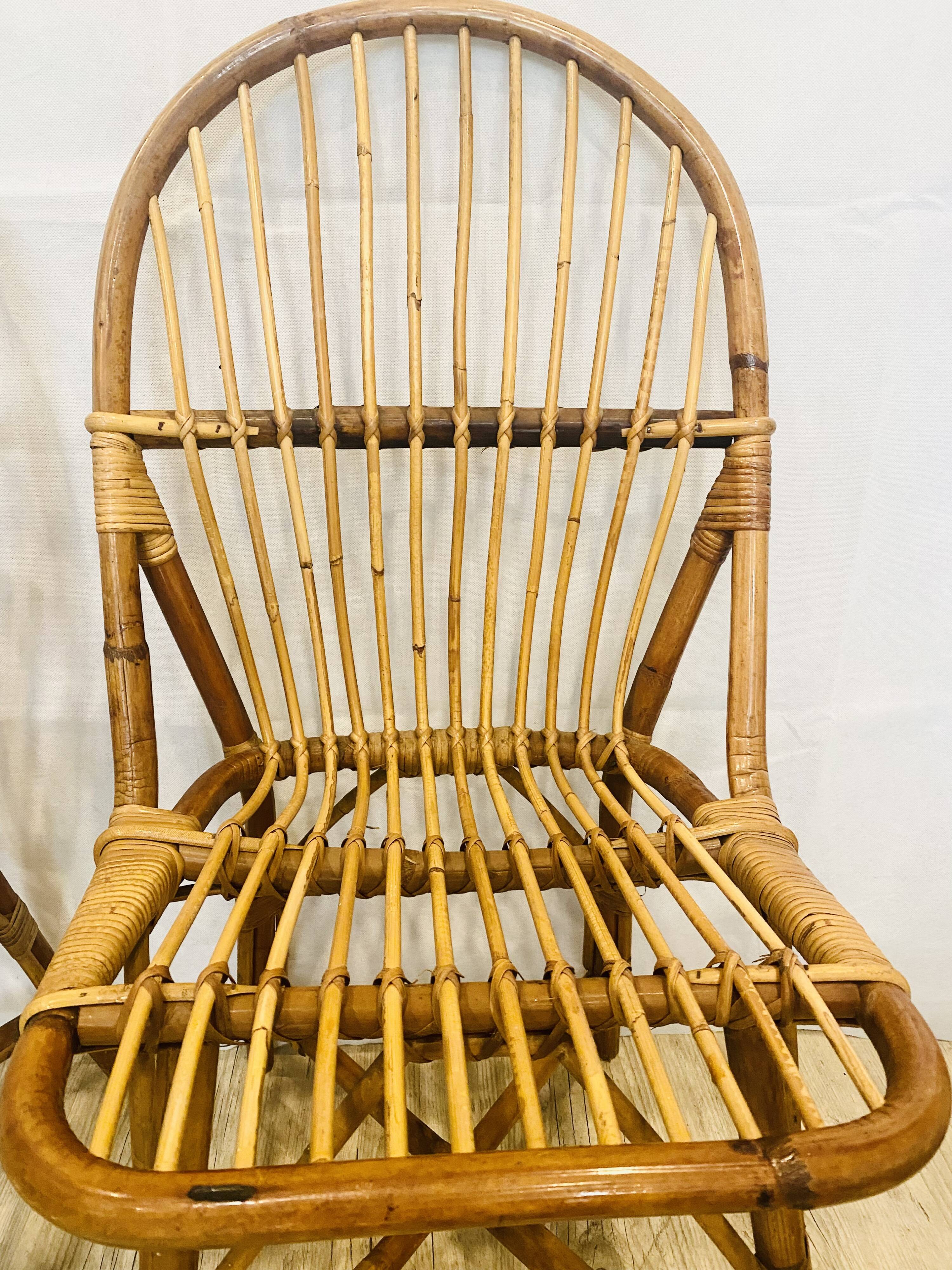 Bamboo chairs & rattan circa 60s/70s