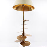 Floor lamp of gilded brass with marble base, 1970 France
