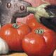Still life with vegetables, oil on canvas signed Angeli Guerino.