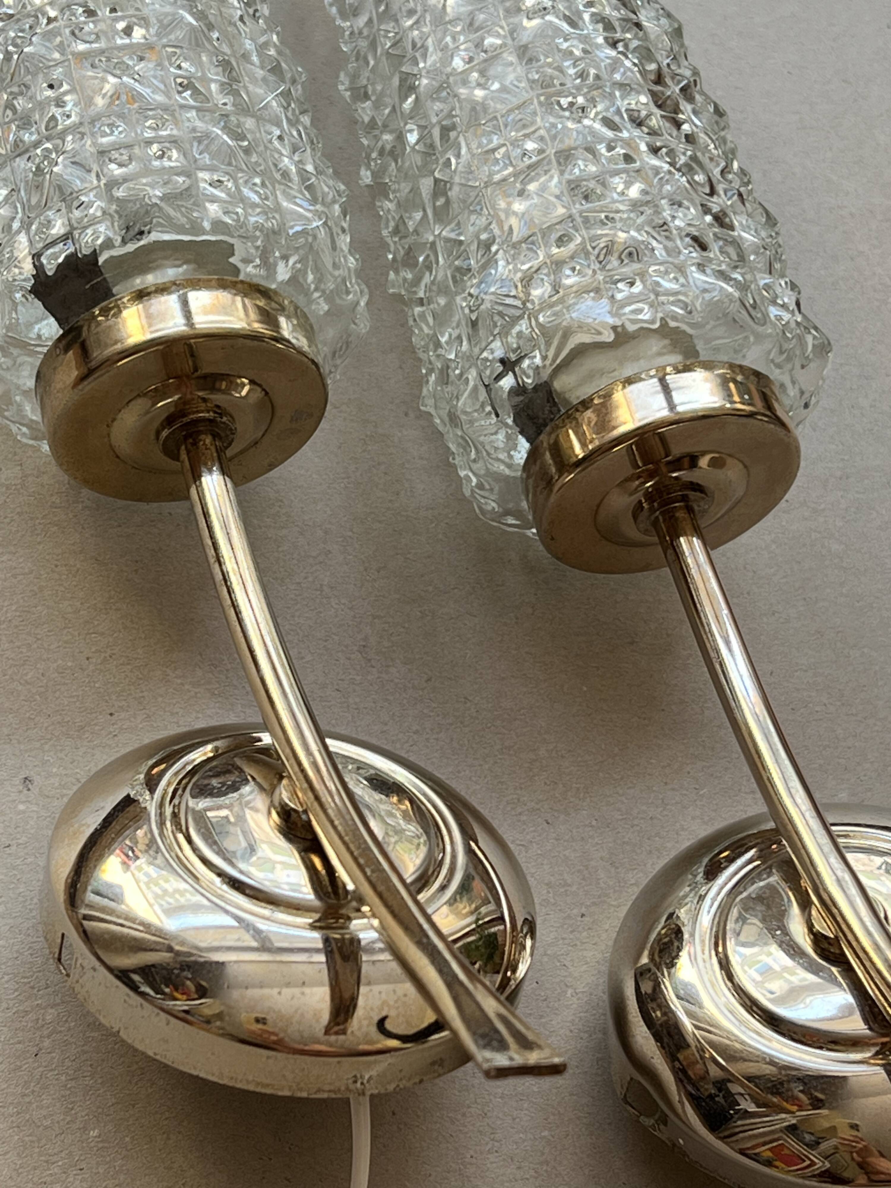 Pair of French mid-century wall lights
