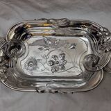 Plat argent, corbeille à fruits