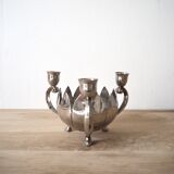 Triple silver plated candle holder