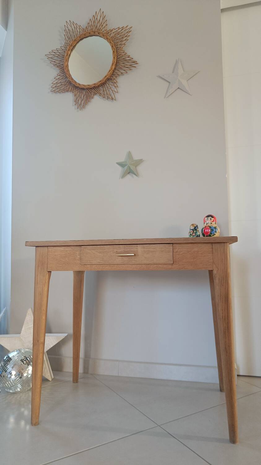 Raw wood desk, 1960s
