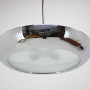 Functionalist Chrome Pendant UFO by Josef Hurka for Napako, 1930s