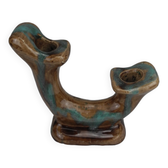 Antique double ceramic candlestick vintage candlestick