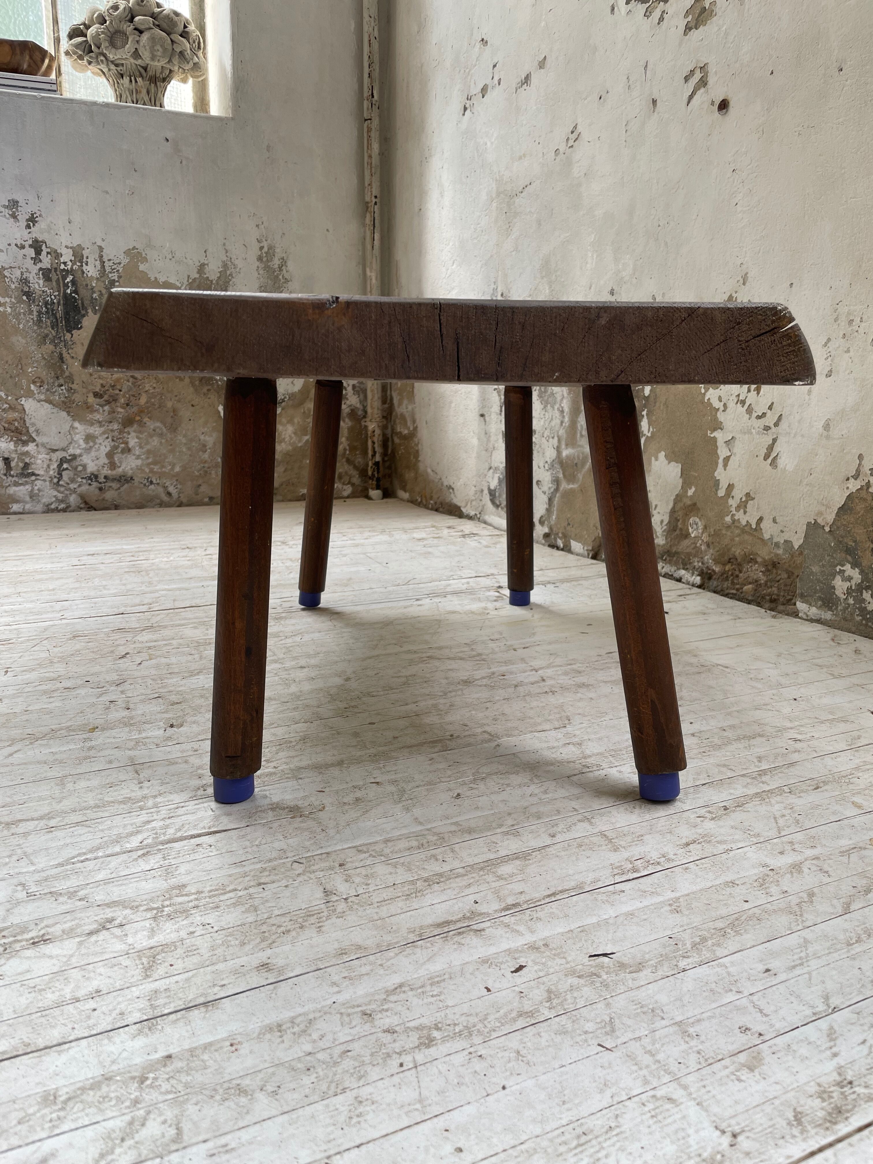 Brutalist oak coffee table