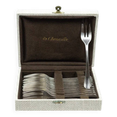 12 dessert forks Christofle Boréal by Luc Lanel, silver-plated metal