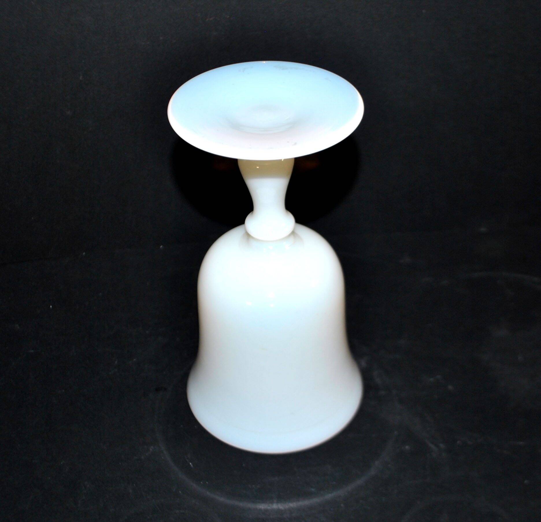 Antique footed glass in white opaline goblet chalice – Meisenthal craftsmanship?