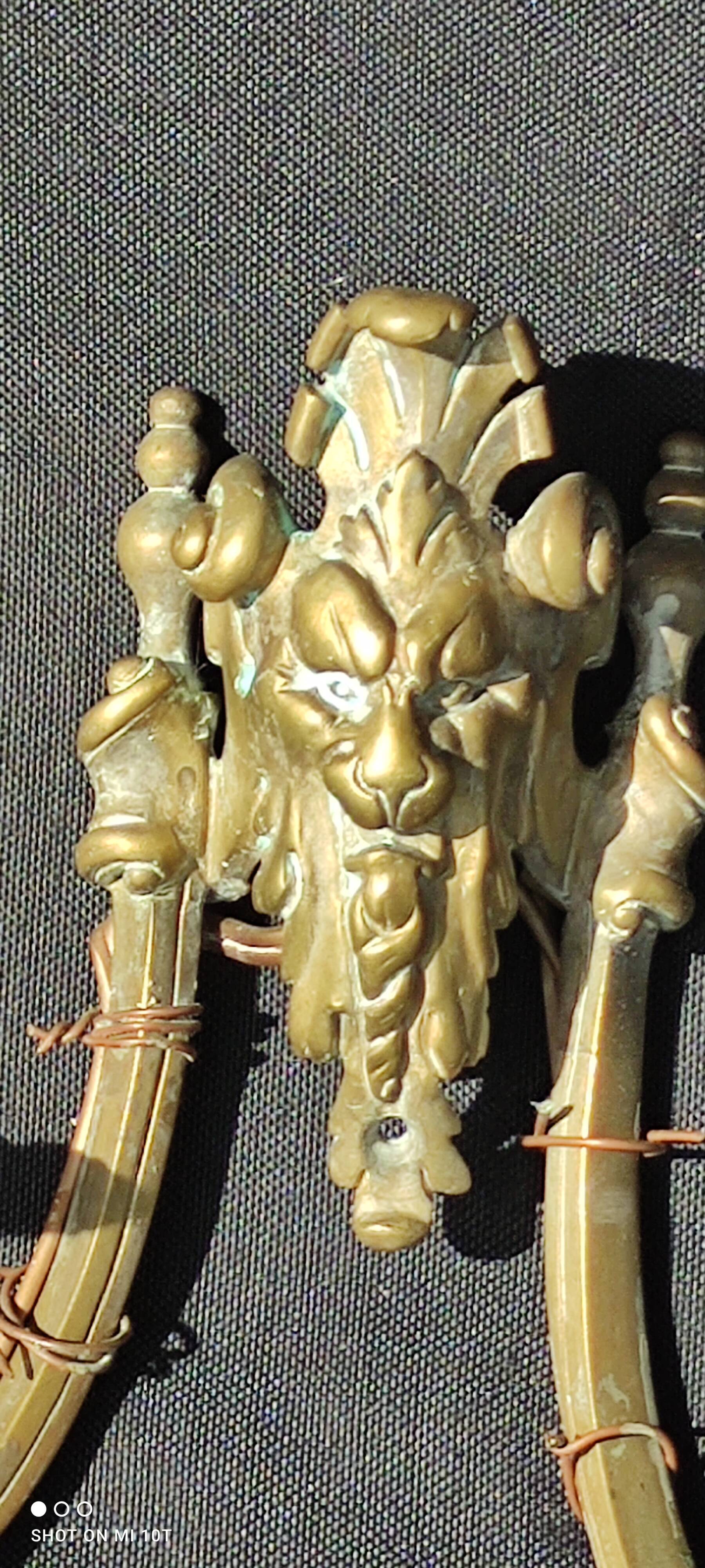 Series d e 3 applied in bronze/lion's head