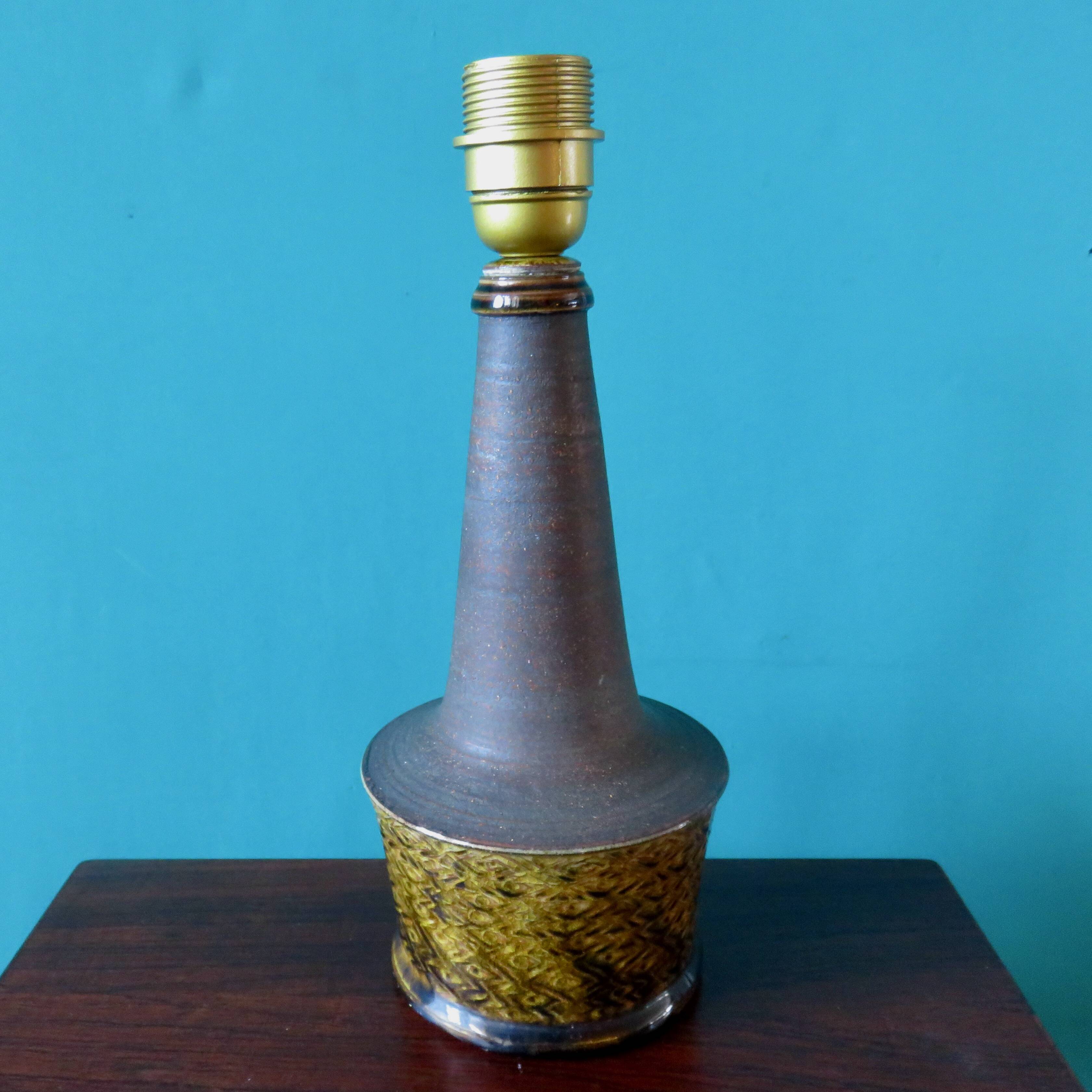 Bedside lamp in stoneware and ochre glaze. Nils Kahler, Denmark, 1965