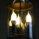 Old chandelier, 3 lights in a glass cylinder